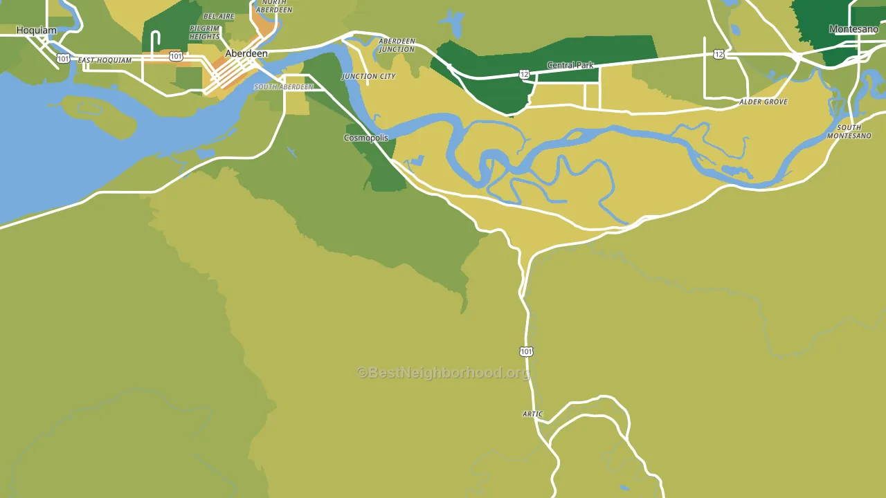Cosmopolis, WA block-group voter-turnout map