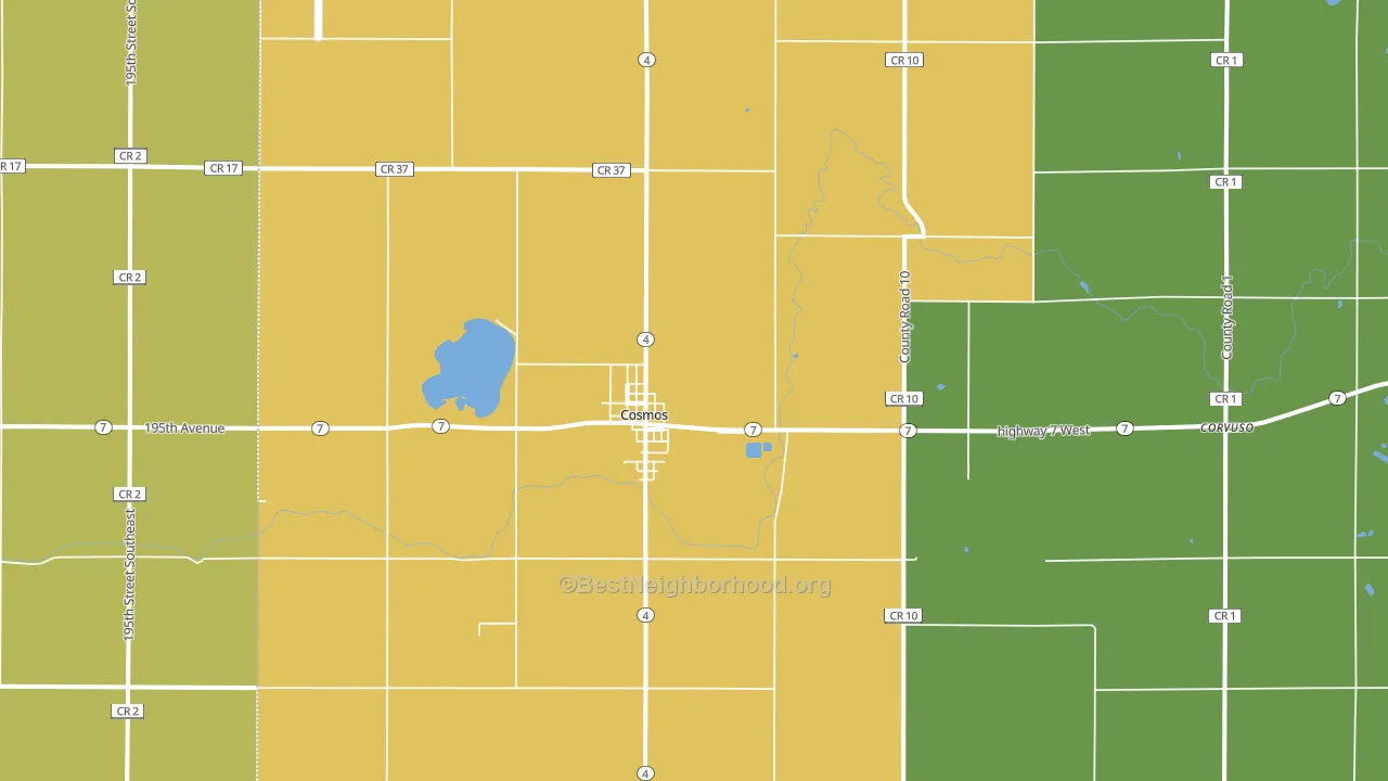 Cosmos, MN block-group voter-turnout map