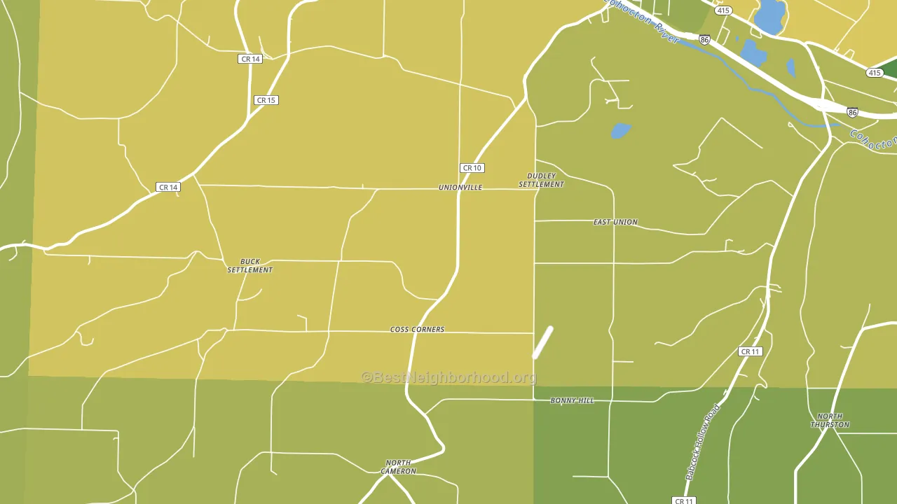 Coss Corners, NY block-group voter-turnout map
