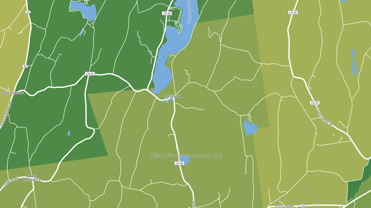 Cossayuna, NY block-group voter-turnout map