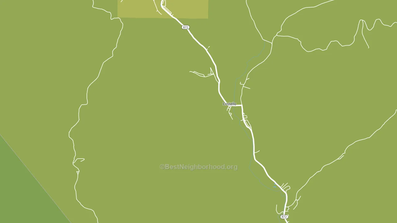 Costello, PA block-group voter-turnout map
