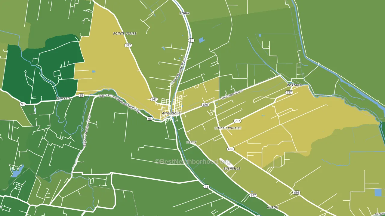 Coteau Rodaire, LA block-group voter-turnout map