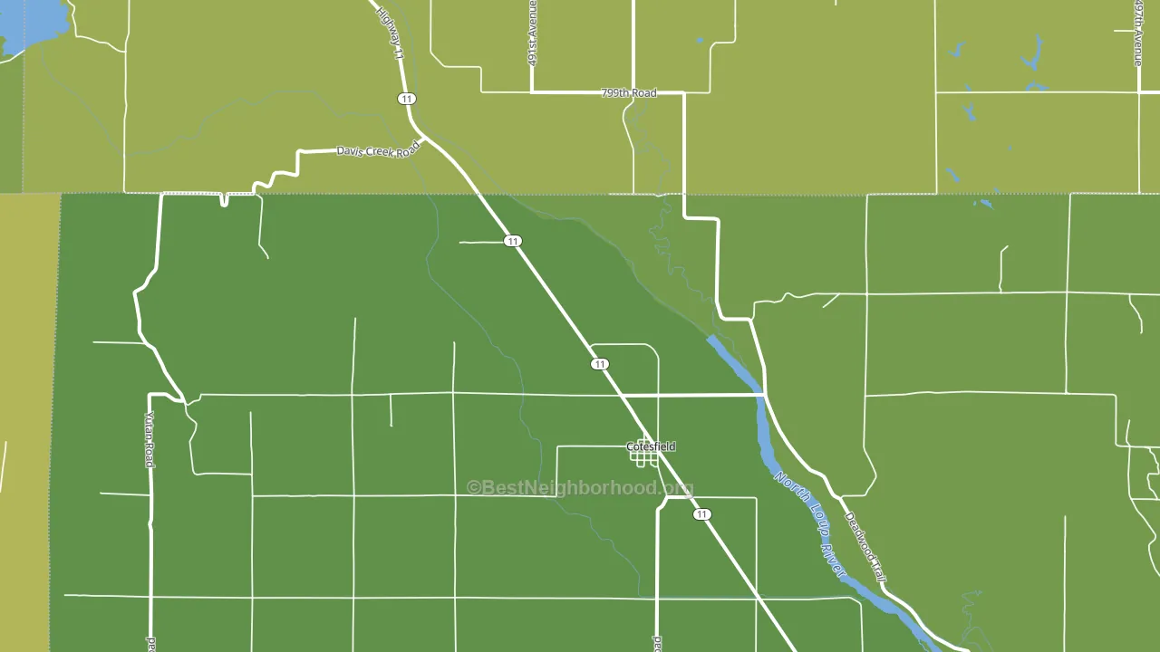 Cotesfield, NE block-group voter-turnout map