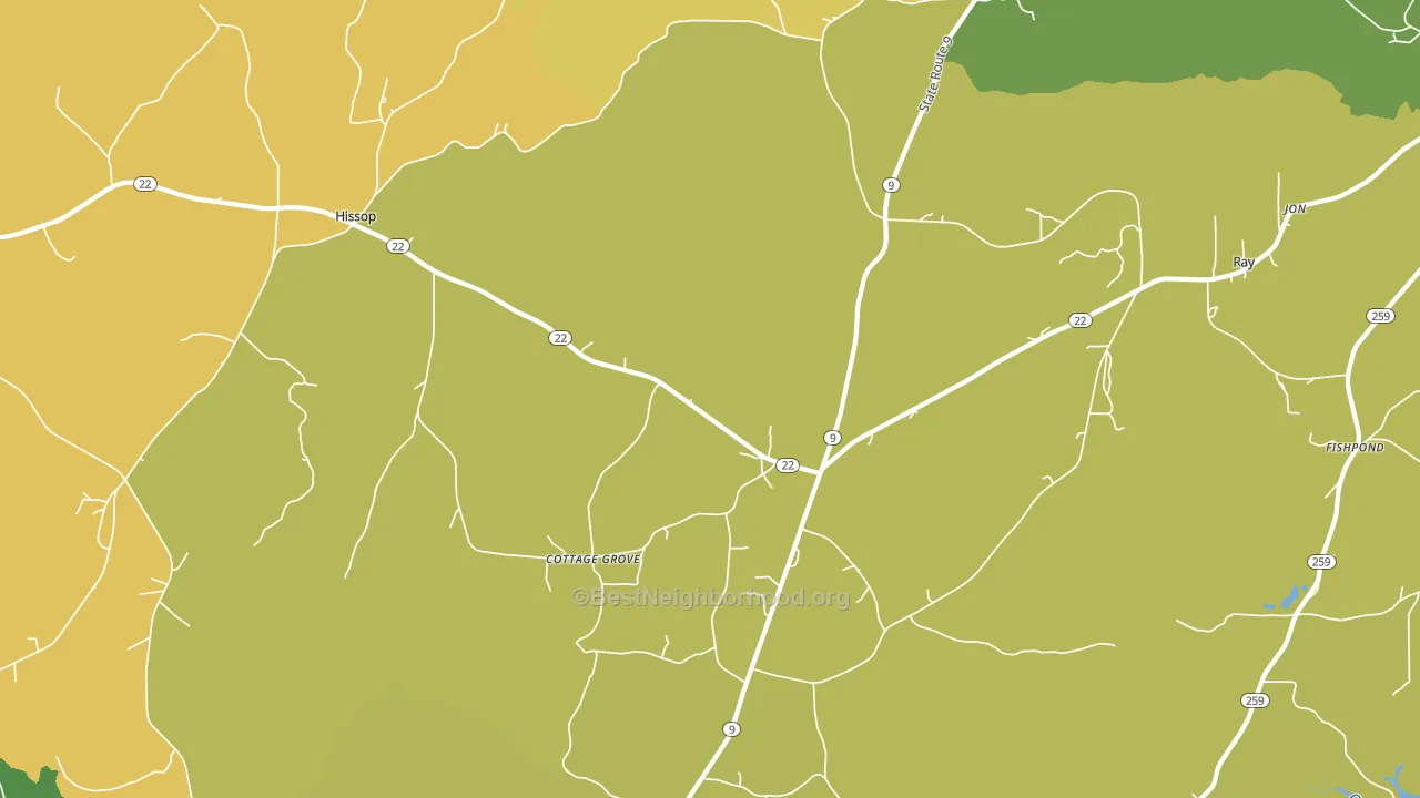 Cottage Grove, AL block-group voter-turnout map