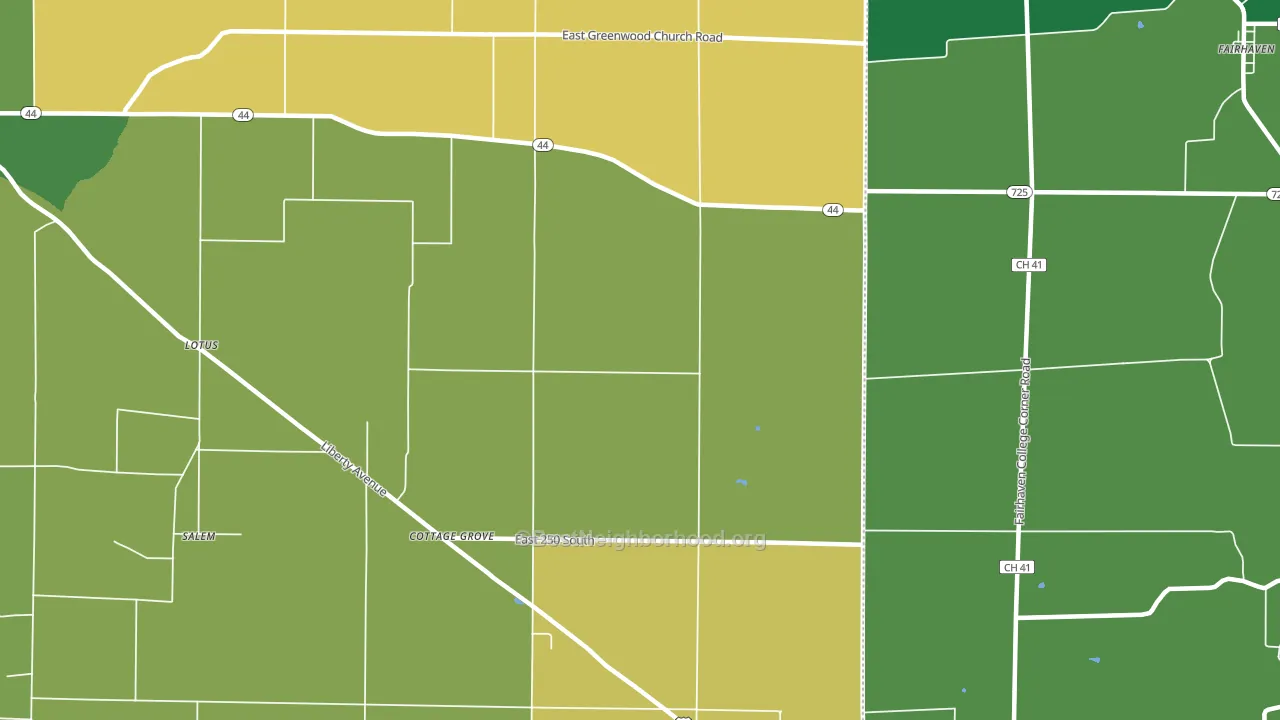 Cottage Grove, IN block-group voter-turnout map