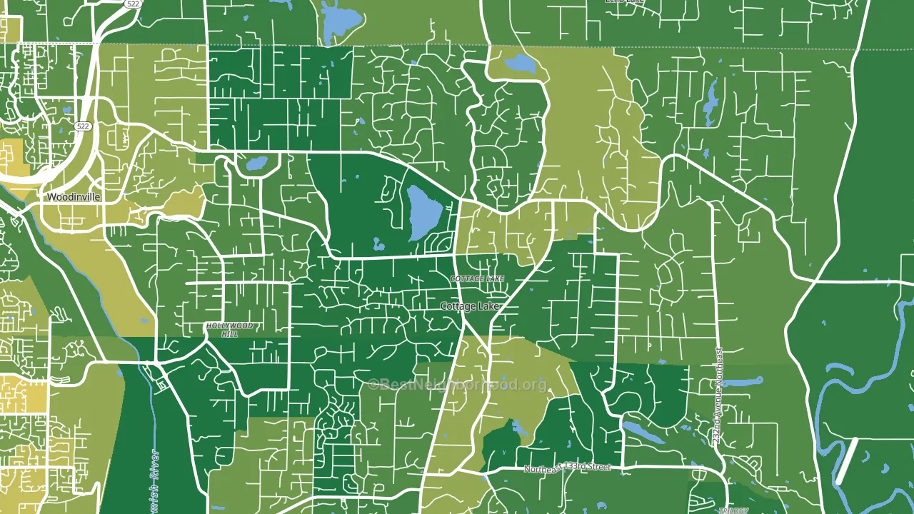 Cottage Lake, WA block-group voter-turnout map