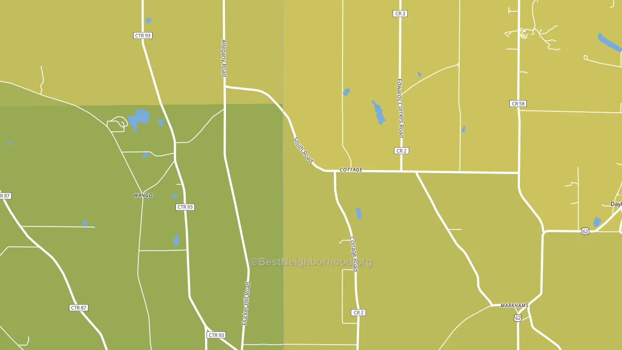 Cottage, NY block-group voter-turnout map