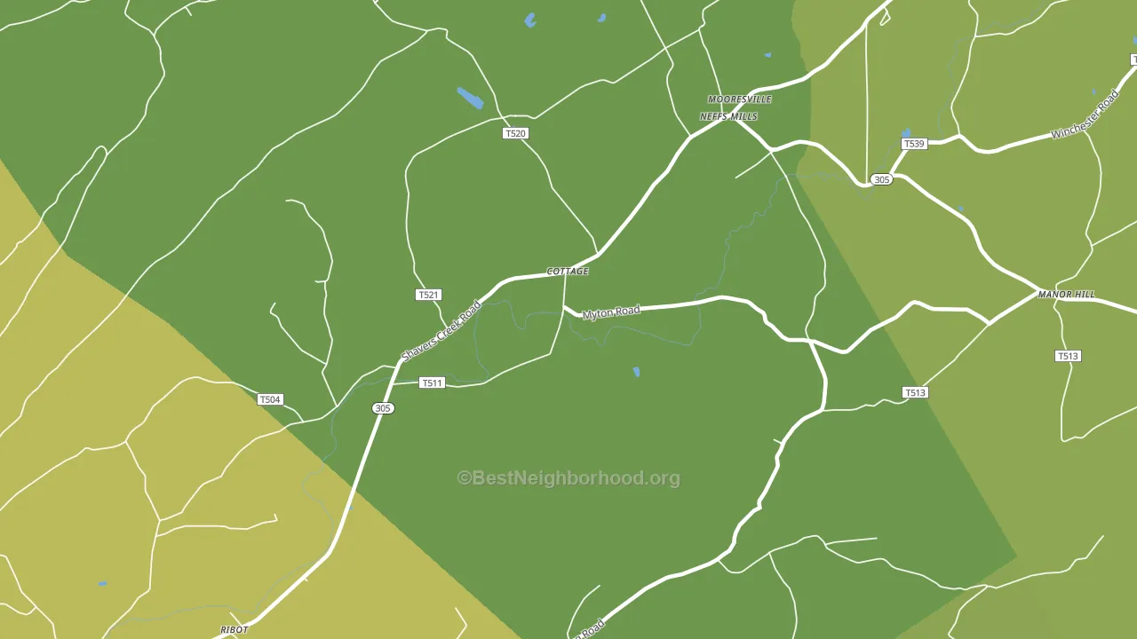 Cottage, PA block-group voter-turnout map