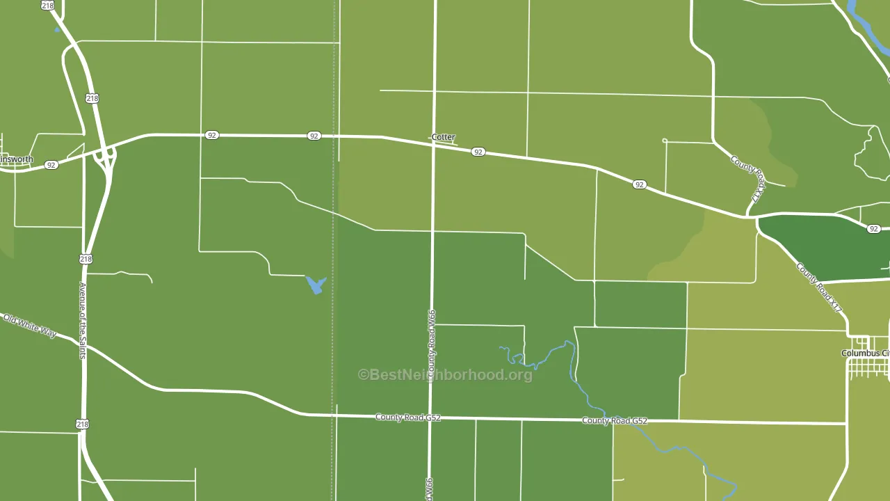 Cotter, IA block-group voter-turnout map