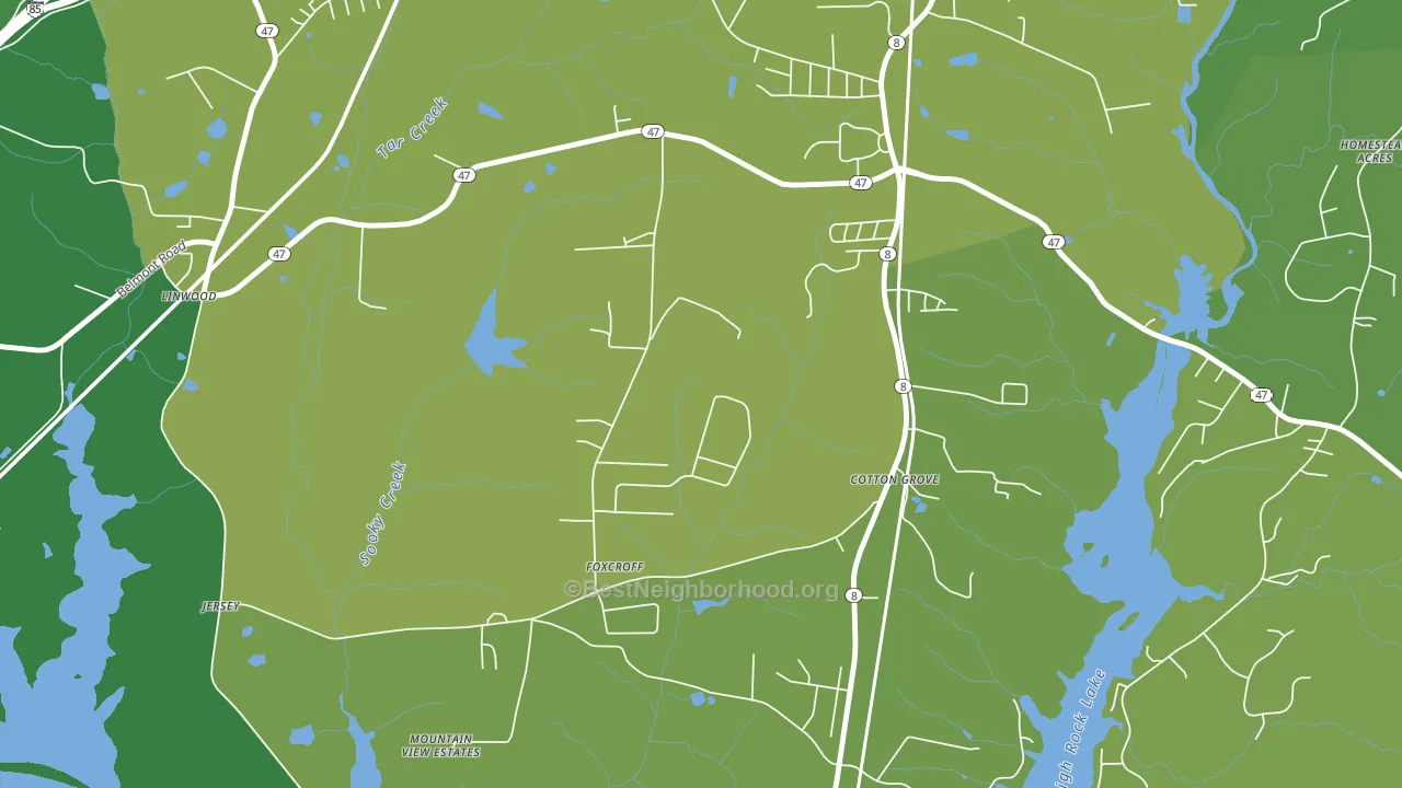 Cotton Grove, NC block-group voter-turnout map