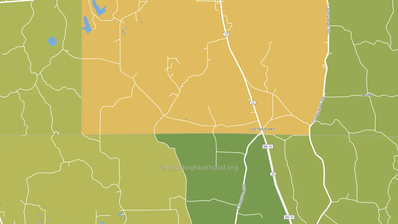 Cotton Plant, MS block-group voter-turnout map