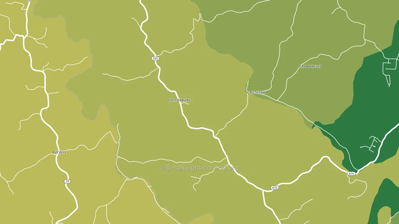 Cottonburg, KY block-group voter-turnout map