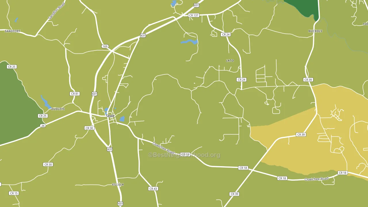 Cottonton, AL block-group voter-turnout map