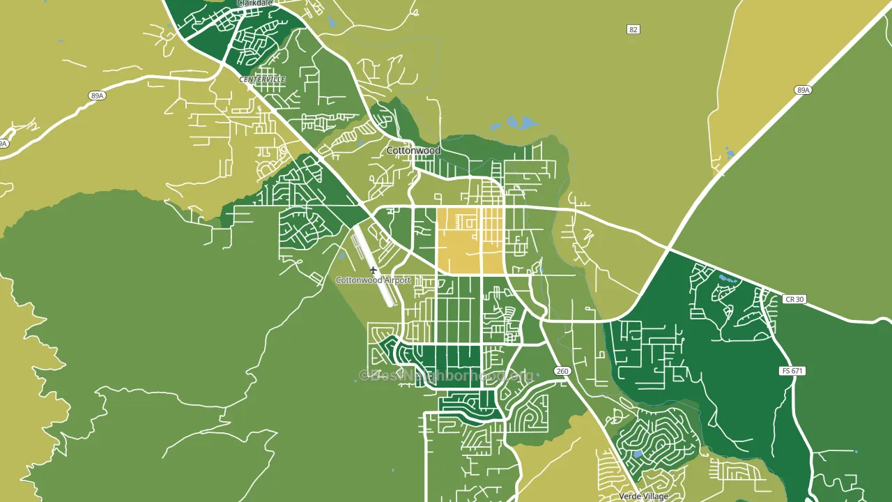 Cottonwood, AZ block-group voter-turnout map