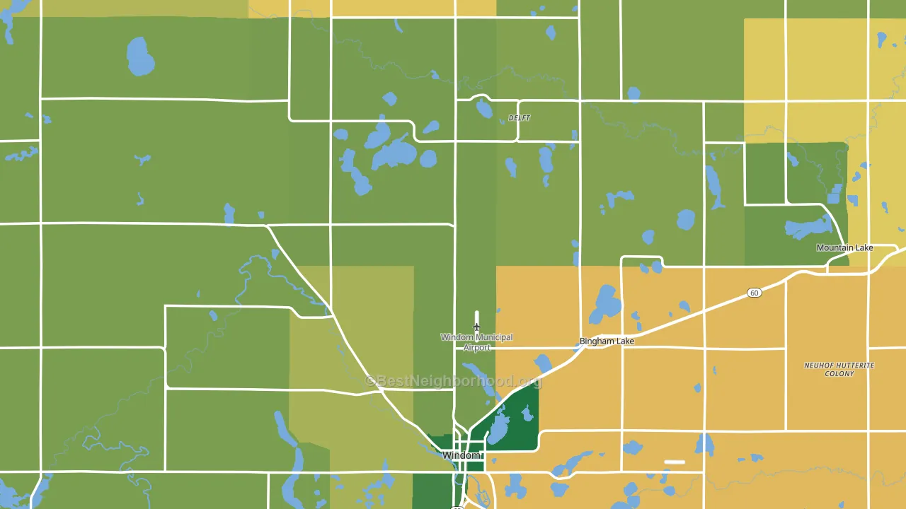 Cottonwood County, MN block-group voter-turnout map
