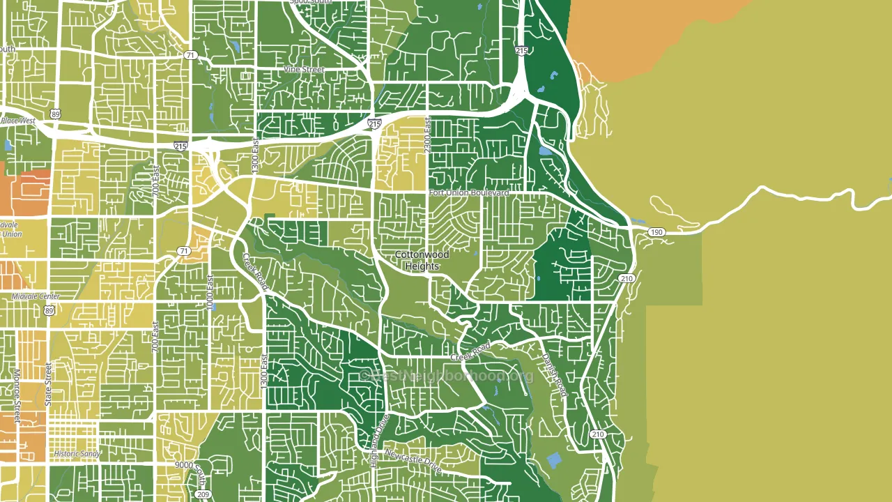 Cottonwood Heights, UT block-group voter-turnout map
