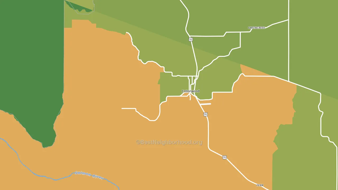 Cottonwood, ID block-group voter-turnout map
