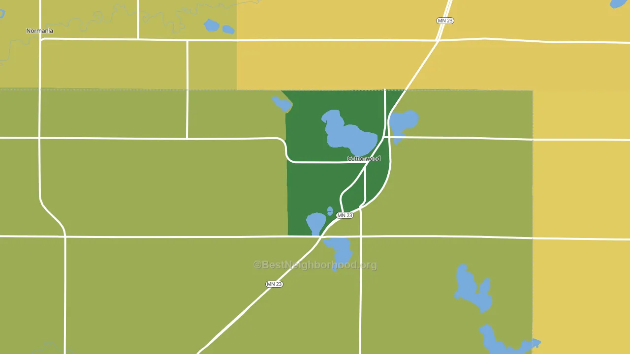 Cottonwood, MN block-group voter-turnout map
