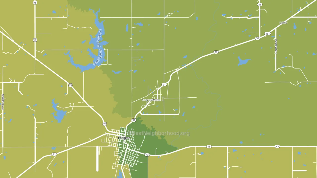 Cottonwood, OK block-group voter-turnout map