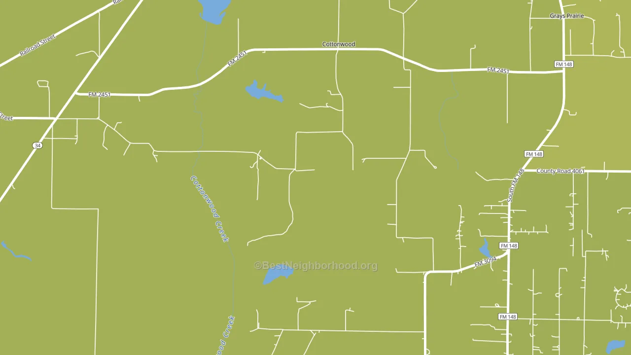 Cottonwood, TX block-group voter-turnout map