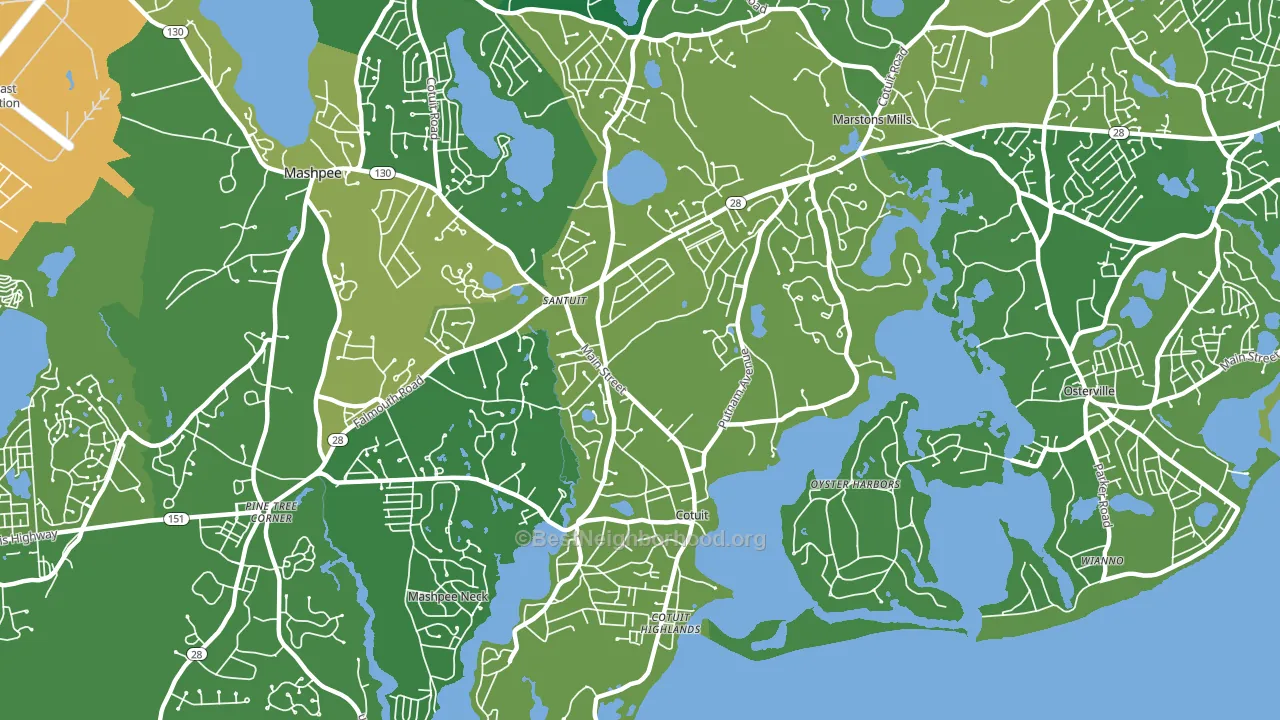 Cotuit, MA block-group voter-turnout map