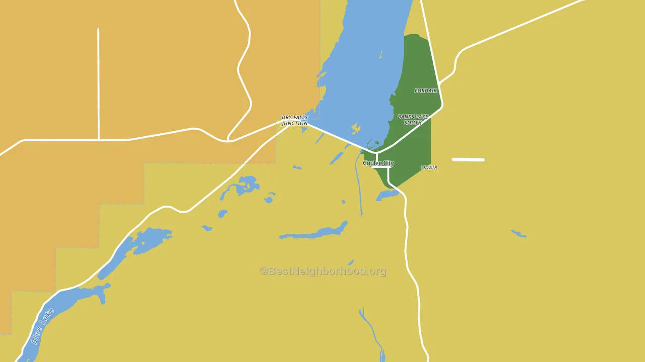 Coulee City, WA block-group voter-turnout map