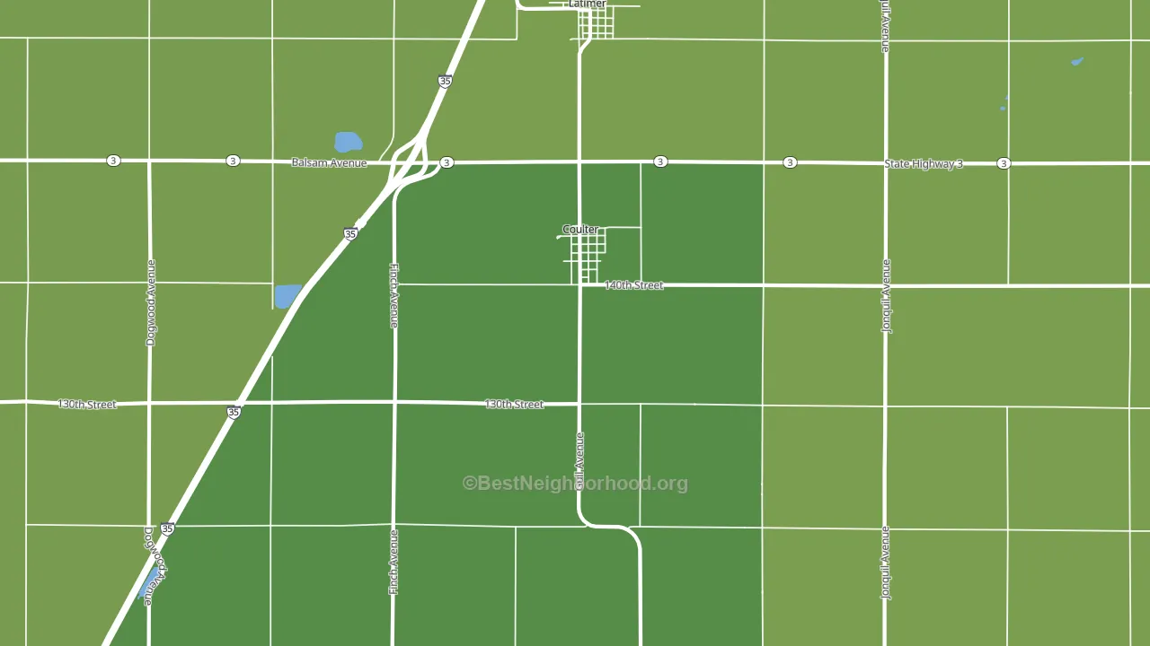 Coulter, IA block-group voter-turnout map