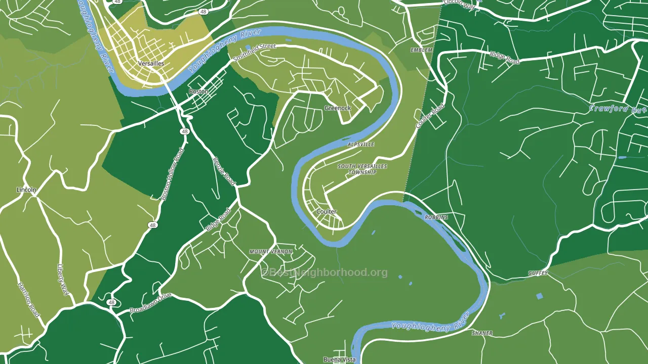 Coulters, PA block-group voter-turnout map