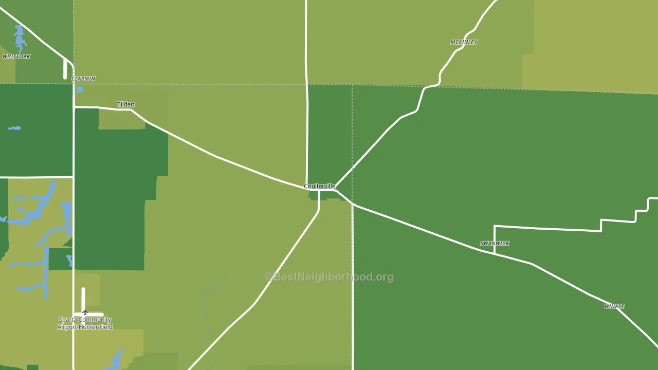 Coulterville, IL block-group voter-turnout map