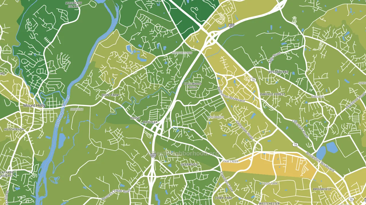 Coulwood West, Charlotte, NC block-group voter-turnout map