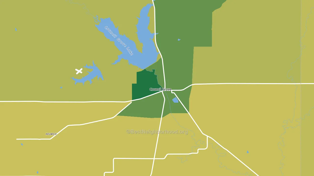 Council Grove, KS block-group voter-turnout map
