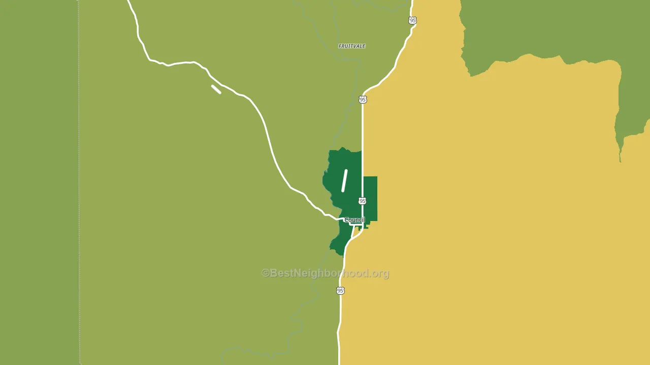 Council, ID block-group voter-turnout map