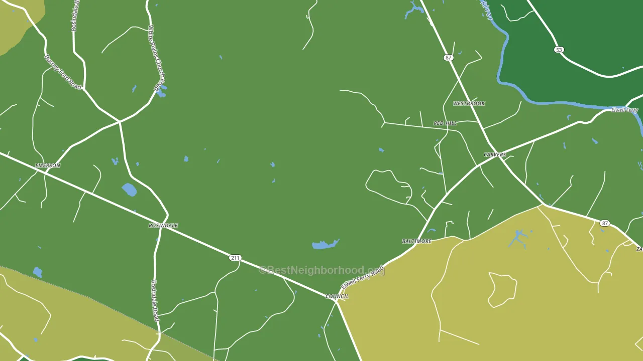 Council, NC block-group voter-turnout map