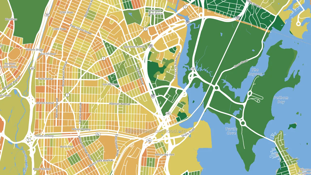 Country Club, Bronx, NY block-group voter-turnout map