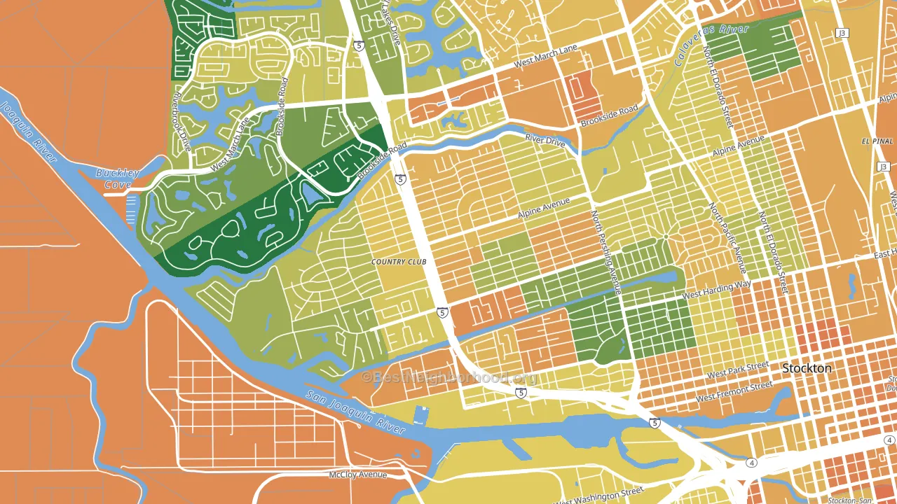 Country Club, CA block-group voter-turnout map
