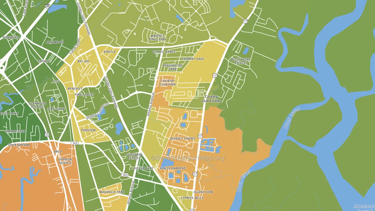 Country Club Estates, GA block-group voter-turnout map