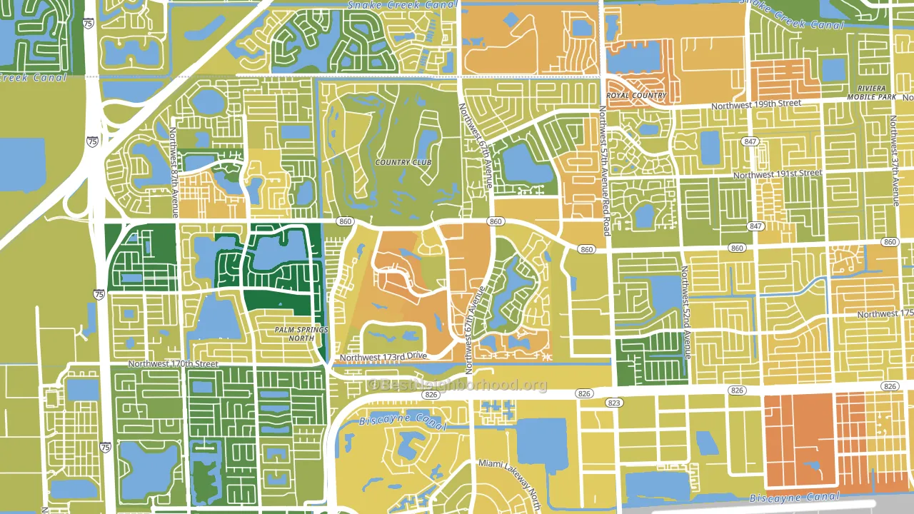 Country Club, FL block-group voter-turnout map