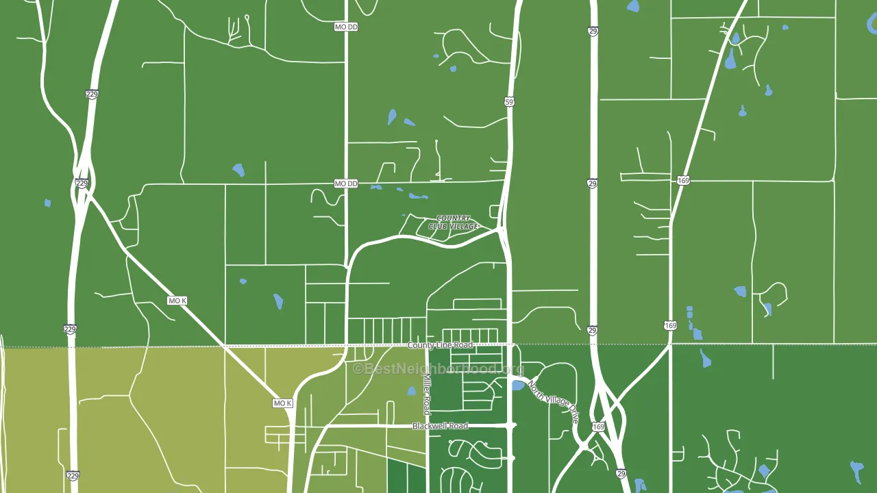 Country Club, MO block-group voter-turnout map