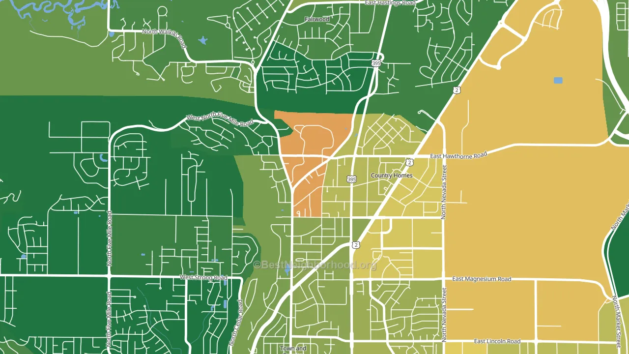 Country Homes, WA block-group voter-turnout map
