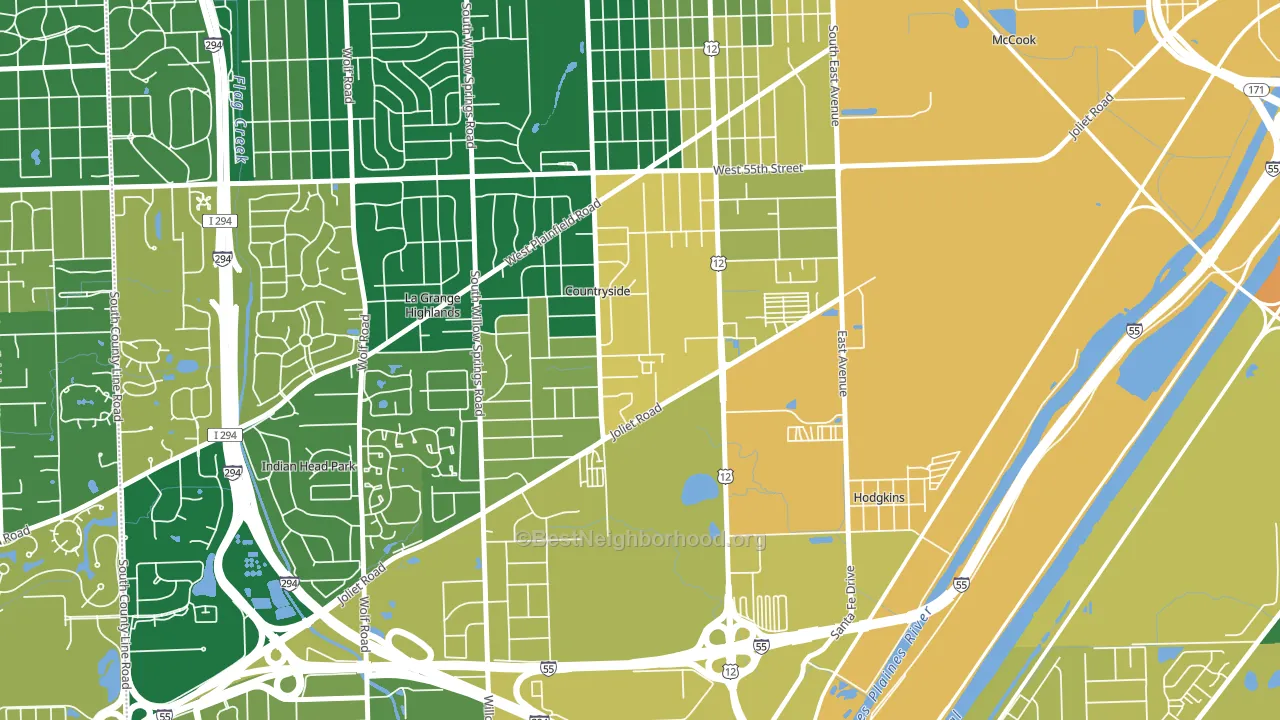 Countryside, IL block-group voter-turnout map