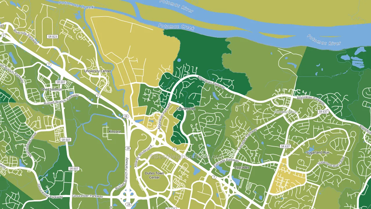 Countryside, VA block-group voter-turnout map