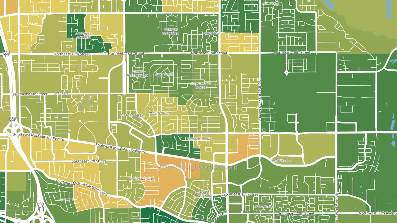 Countryside Woods, Vancouver, WA block-group voter-turnout map
