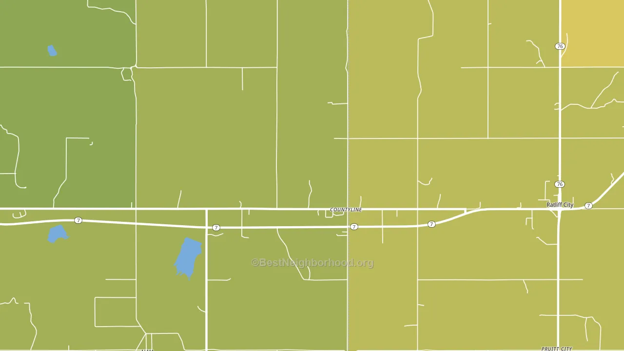Countyline, OK block-group voter-turnout map
