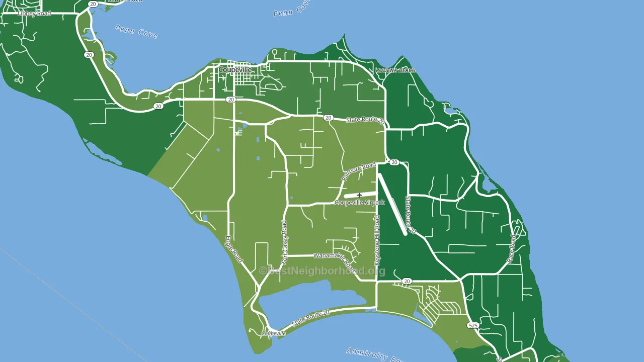 Coupeville, WA block-group voter-turnout map