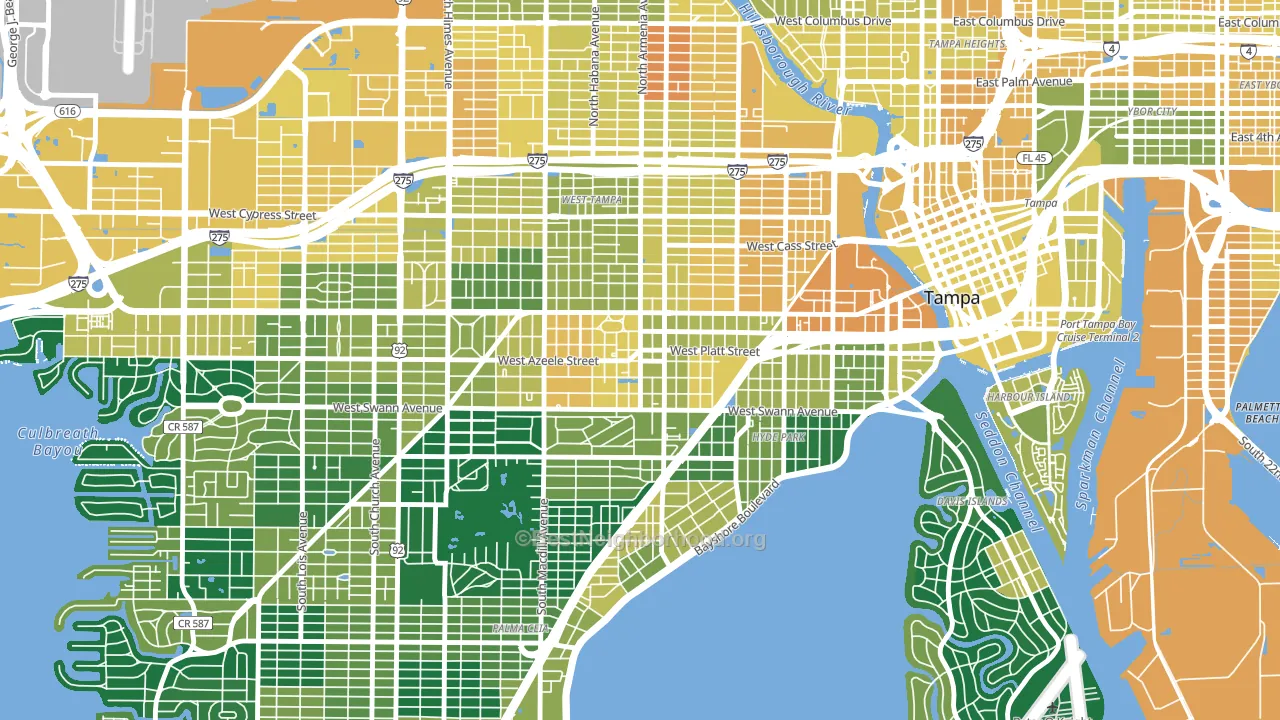 Courier City, Tampa, FL block-group voter-turnout map