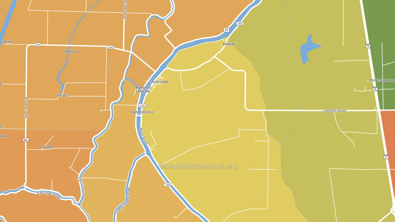 Courtland, CA block-group voter-turnout map