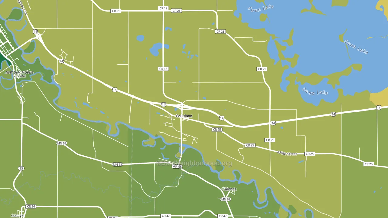 Courtland, MN block-group voter-turnout map