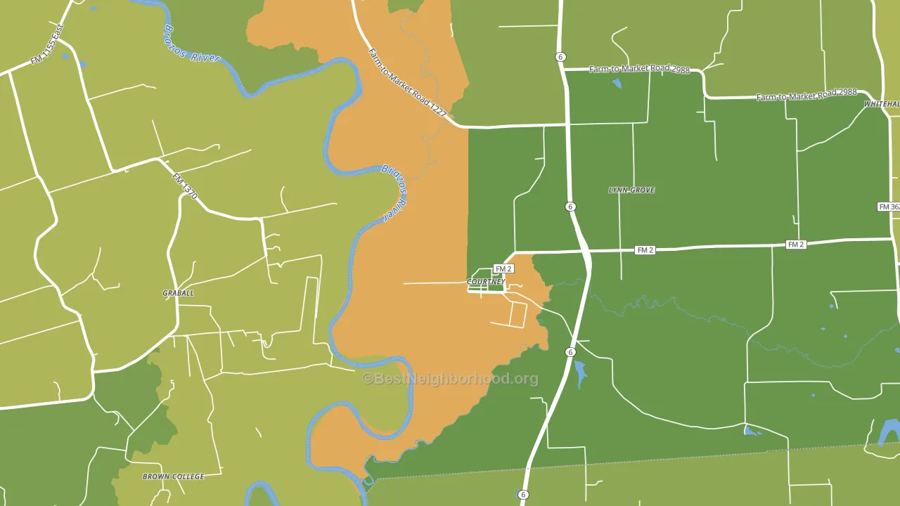 Courtney, TX block-group voter-turnout map