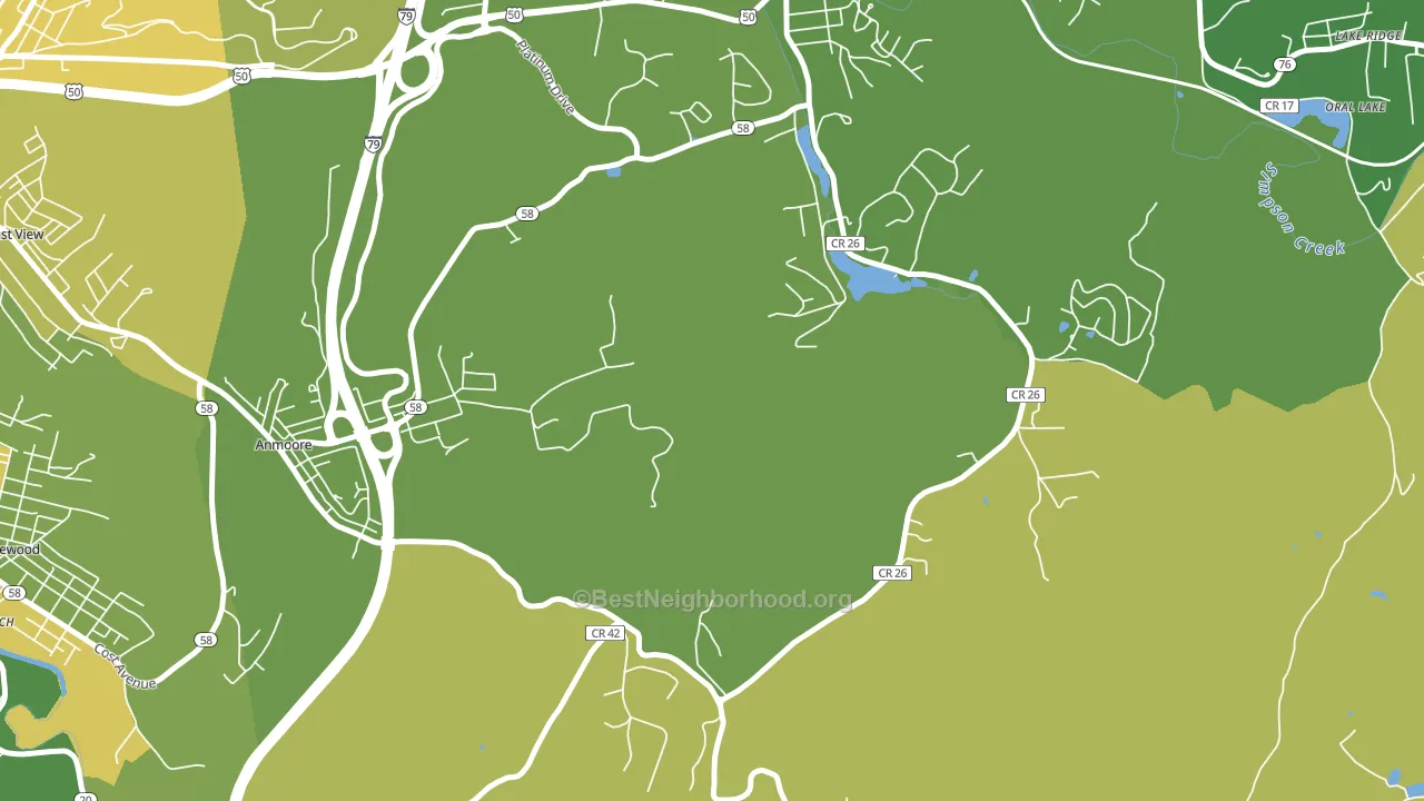 Courtright, WV block-group voter-turnout map