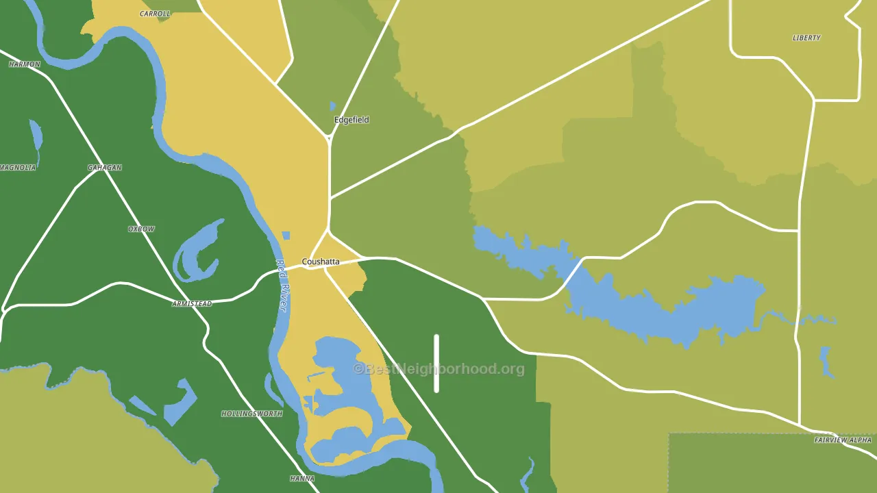 Coushatta, LA block-group voter-turnout map